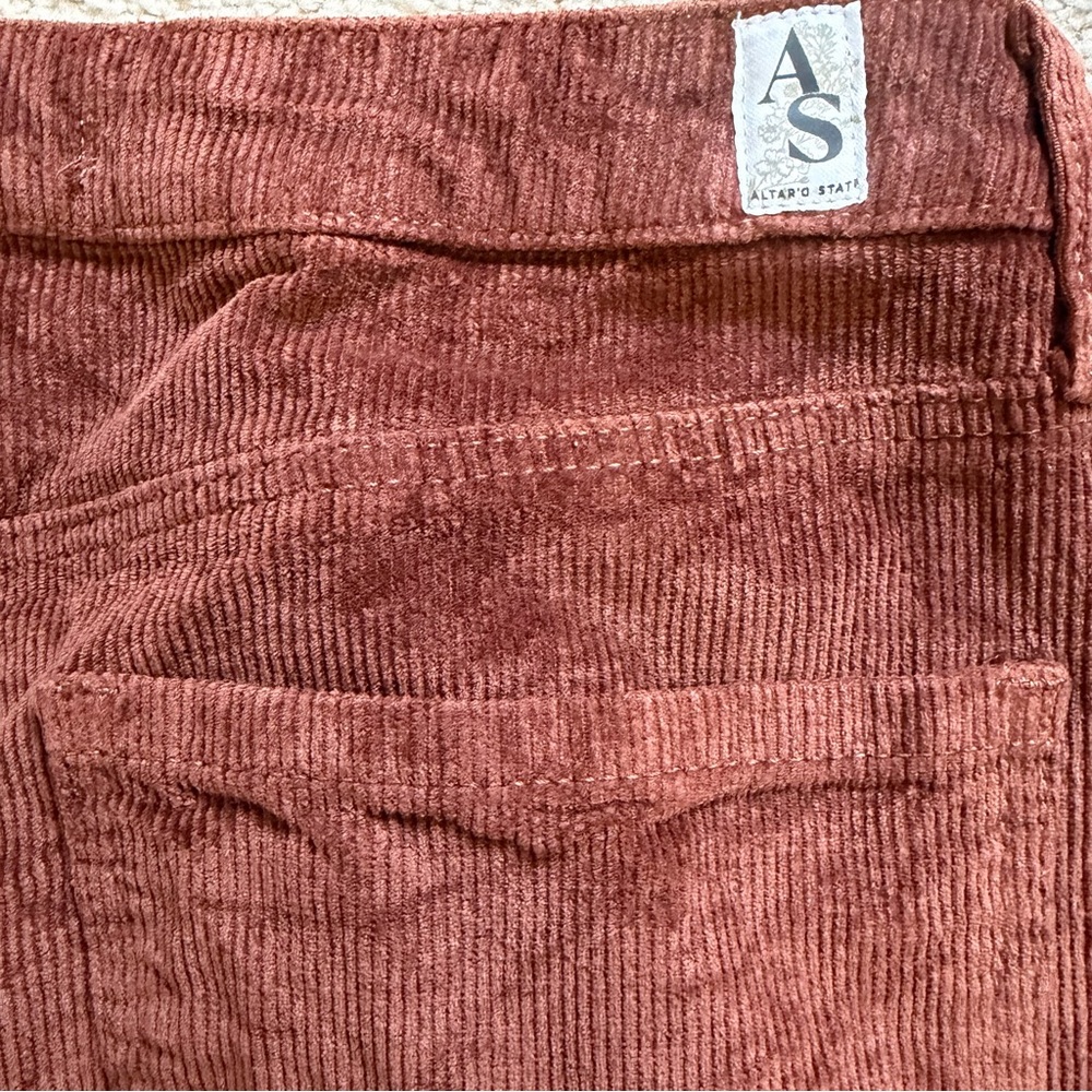 Altar'd State Emmaline Embroidered Corduroy Pants Flare Bell Bottom Sz 28 Boho - Picture 6 of 7